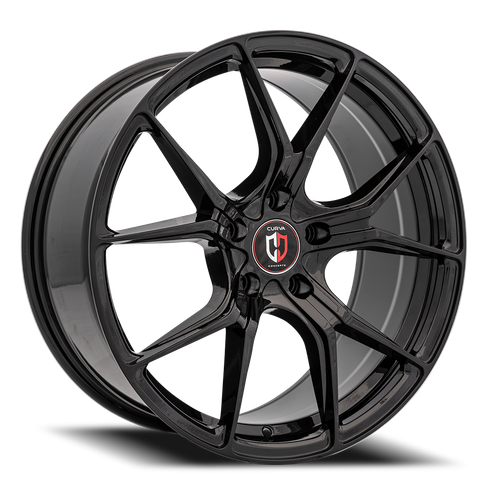 Curva C42 Wheel 19x8.5 5x114.3 Gloss Black 35mm | C42-19851143573BLK