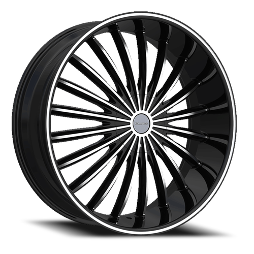 DOORBUSTER PRICING! - Elure 34 Wheel 20x8.5 5x108 & 5x115 Black Machined 35mm | ELR034-2854B