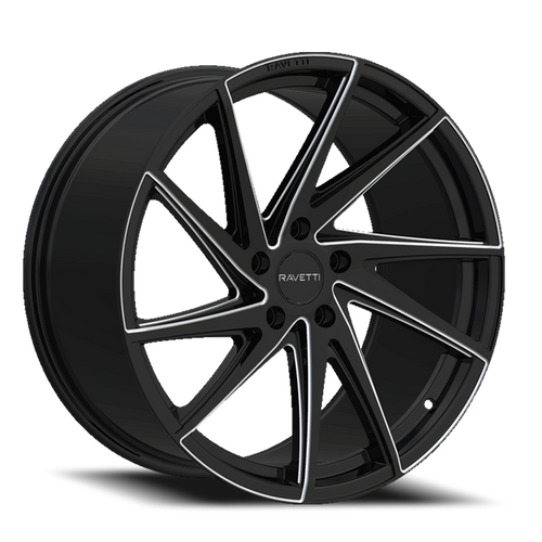 DOORBUSTER PRICING! - Ravetti M10 Wheel 20x8.5 5x120 Black And Milled 38mm - FREE T-SHIRT INCLUDED! | RAV-M10-2866BMW