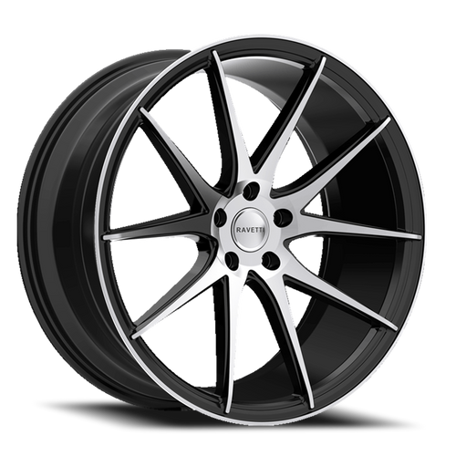 DOORBUSTER PRICING! - Ravetti M11 Wheel 20x8.5 5x108 Satin Black Machined 38mm - FREE T-SHIRT INCLUDED! | RAV-M11-2863FM