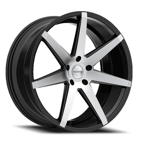 DOORBUSTER PRICING! - Ravetti M7 Wheel 20x8.5 5x112 Satin Black Machined 35mm - FREE T-SHIRT INCLUDED! | RAV-M7-2874FM