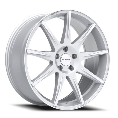 DOORBUSTER PRICING! - Ravetti M9 Wheel 20x8.5 5x108 Silver Machined 35mm - FREE T-SHIRT INCLUDED! | RAV-M9-2863SM