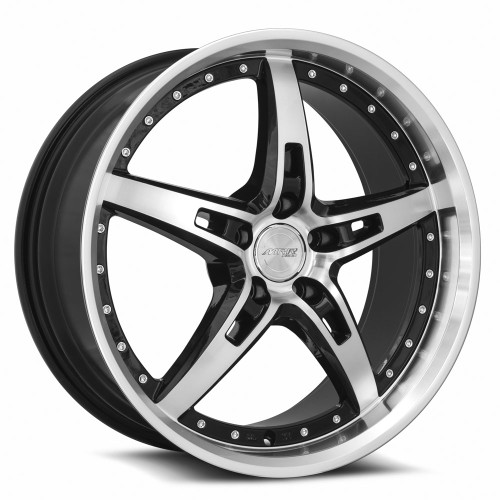 Mrr Gt5 Wheels Rims 19x8.5 5x114.3 Black Machined Face & Lip 35mm | GT05198551435BK