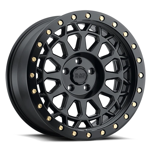 Black Rhino Primm Wheel 18x9.5 5x127 Matte Black w/ Brass Bolts -18mm - FREE T-SHIRT INCLUDED! | 1895PRM-85127M71