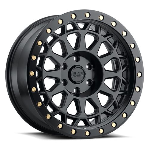 Black Rhino Primm Wheel 18x9.5 6x114.3 Matte Black w/ Brass Bolts 18mm | 1895PRM186114M76