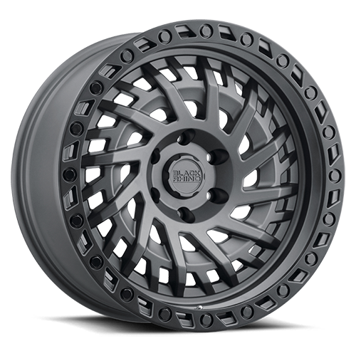 Black Rhino Shredder Wheel 17x9 5x127 Matte Gunmetal w/ Black Ring 0mm - FREE T-SHIRT INCLUDED! | 1790SHD005127G71