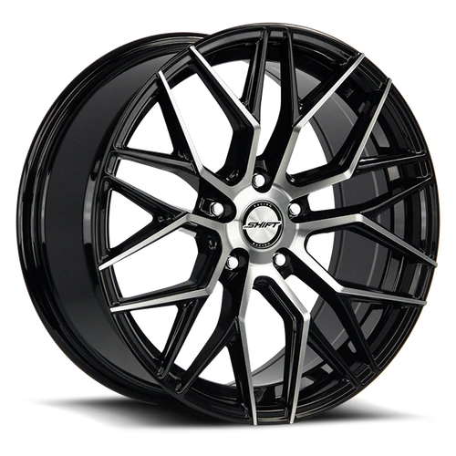 DOORBUSTER PRICING! - Shift H33 Spring Wheel 18x8 5x114.3 Gloss Black Machined 35mm - FREE T-SHIRT INCLUDED! | H33851435GBM