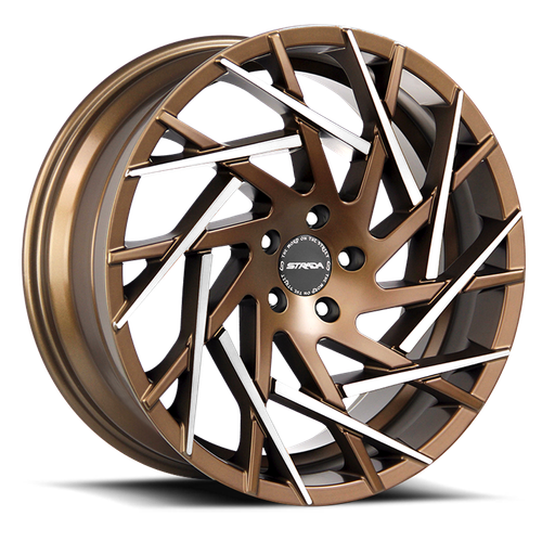 DOORBUSTER PRICING! - Strada S64 Nido Wheel 20x8.5 5x114.3 Bronze w/ Machined Tips 35mm - FREE T-SHIRT INCLUDED! | S64051435BZMT