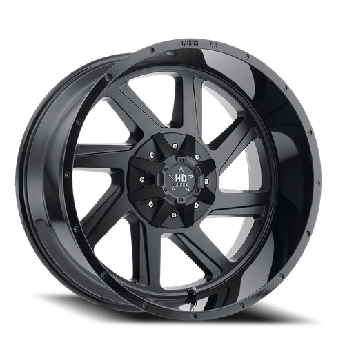 Luxxx Hd Lhd14 Wheel 20x10 6x135 & 6x139.7 Matte Black w/ Gloss Black Lip -18mm | LHD1420106135139-18G-A5