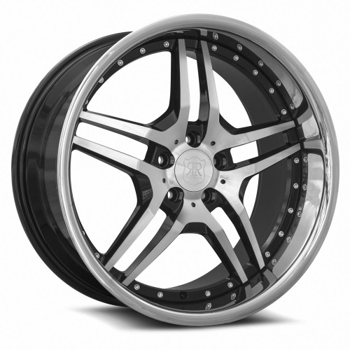 Mrr Rw2 Wheels Rims 18x9 5x112 Black W/ Chrome Lip 40mm | RW0218905xx25BK-51240