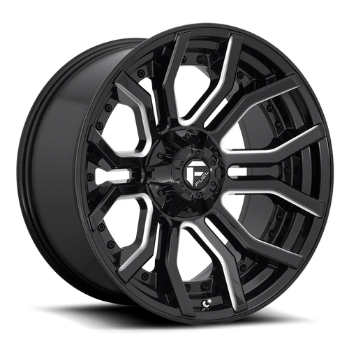 Fuel D711 Rage Wheel 20x9 5x127 & 5x139.7 Gloss Black Milled 1mm - FREE T-SHIRT INCLUDED! | D71120905750