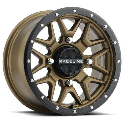 Raceline A94Bz Krank Atv Wheels Rims 14x7 4x156 Bronze W/ Black Lip 10mm | A94BZ-47056+10