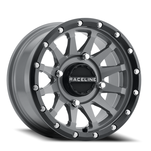 DOORBUSTER PRICING! - Raceline A95Sg Trophy Atv Utv Wheel 14x7 4x110 Grey w/ Black Lip 10mm - FREE T-SHIRT INCLUDED! | A95SG-47011+10