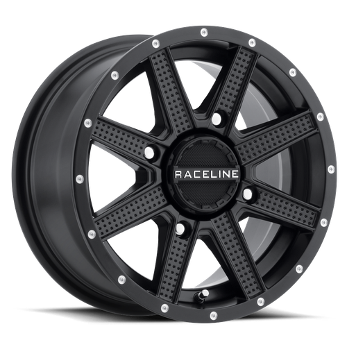 Raceline A92B Hostage Atv Wheels Rims 12x7 4x110 Satin Black 10mm | A92B-27011+10