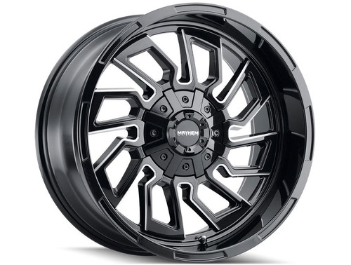 Mayhem Flywheel Wheels Rims 20x10 5x127 5x139.7 Gloss Black Milled -19mm | 8111-2152BM