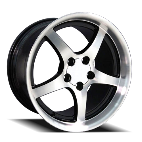 DOORBUSTER PRICING! - Oe Cv05 Wheel 18x9.5 5x120.65 Black With Machined Lip 54mm - FREE T-SHIRT INCLUDED! | CV05-D18095-5475-54BM