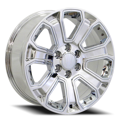 DOORBUSTER PRICING! - Oe Cv93 Wheel 20x8.5 6x139.7 Chrome With Chrome Inserts 31mm - FREE T-SHIRT INCLUDED! | CV93-20085-6550-31C-ic