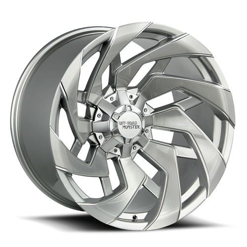 DOORBUSTER PRICING! - Off Road Monster M24 M24 Wheel 22x12 6x135 & 6x139.7 Brushed Silver -44mm - FREE T-SHIRT INCLUDED! | M24212607N44BFS
