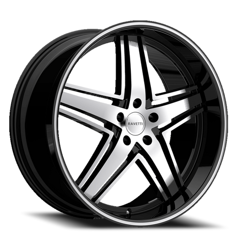 DOORBUSTER PRICING! - Ravetti M6 Wheel 20x8.5 5x120 Black Machined 15mm - FREE T-SHIRT INCLUDED! | RAV-M6-2867BM