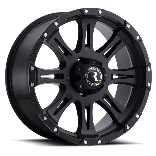Raceline 981 Raptor Wheels Rims 16x8 8x170 Black W/ High-Luster Lip-Edge Bolts 0mm | 981-68081
