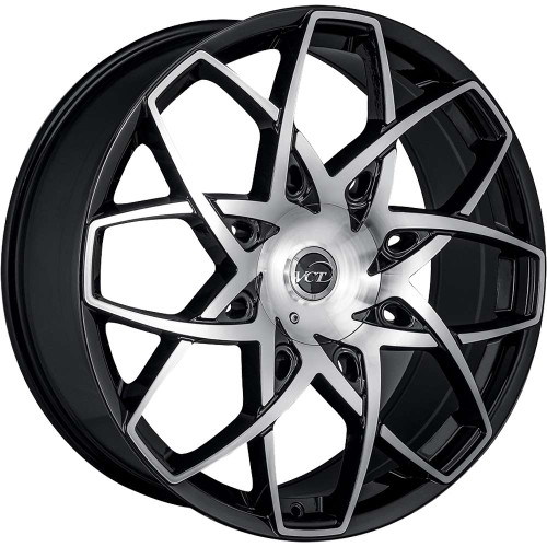 Vct Merlin Wheel 22x9 6x135 6x5.5 (6x139.7) Black Machined 24MM | MER-22963539+24BM