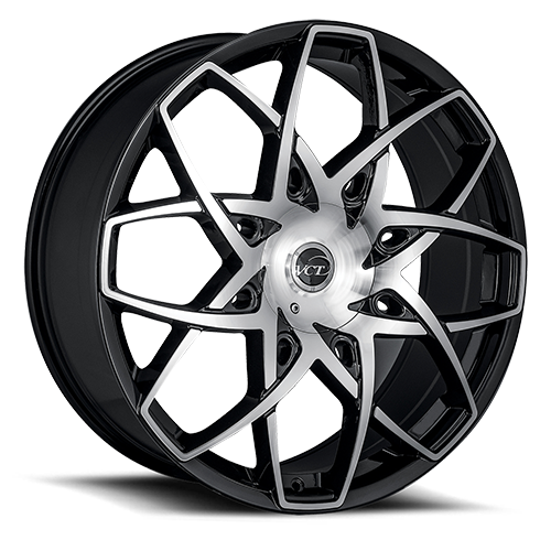 Vct Merlin Wheel 24x9 5x115 & 5x139.7 Black Machined 15mm | MER-24951539+15BM