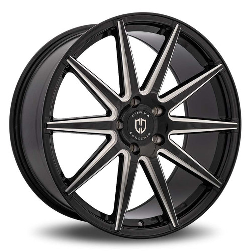 Curva Concepts C49 Wheel 20x10.5 Blank (Custom Drilled BP) Black Milled Windows 35MM | C49-20105BLNK3573BMW