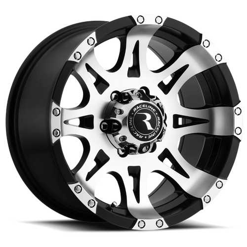 Raceline 982 Raptor Wheels Rims 17x9 8x165.1 Black W/ Machined Accents -12mm | 982-79080