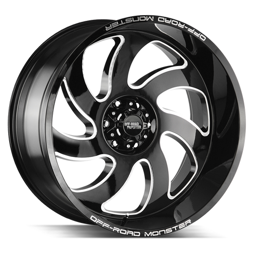 Off Road Monster M07 M07 Wheels Rims 24x12 Blank Custom Drilled Gloss Black Milled -44mm | M07412000N44GBML