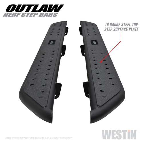 Westin® Black  Outlaw Nerf Step Bars | 58-53565 | Free Shipping!