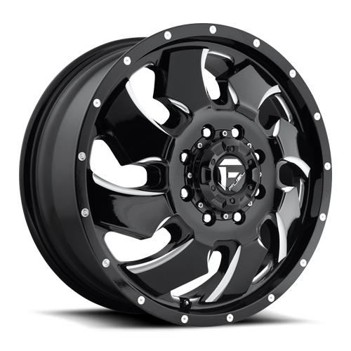 Fuel D574 Cleaver Dually Wheel 20x8.25 8x210 Gloss Black Milled 105mm - FREE T-SHIRT INCLUDED! | D574208293