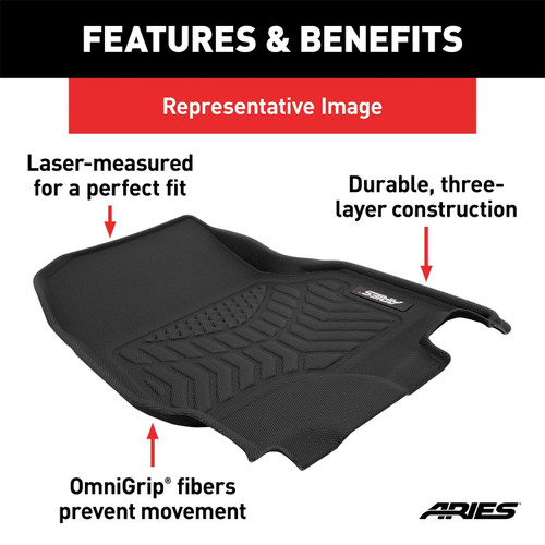 Aries® Black Front StyleGuard XD Floor Liner | MZ05111809 | Free Shipping!