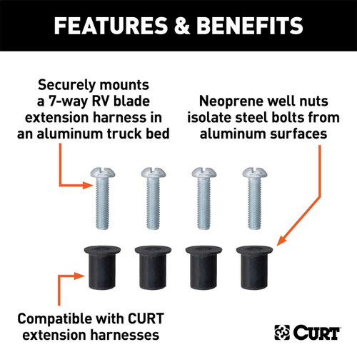 Curt® | 57007 | Isolation Hardware Kit For 7-Way RV Extensions