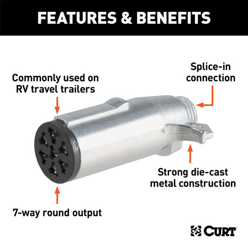 Curt® | 58161 | 7-Way Round Connector Plug