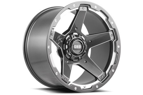 Grid Gd04 Wheels Rims 22x12 8x165.1 Gloss Graphite Milled -44mm | GD04-22120865G-425