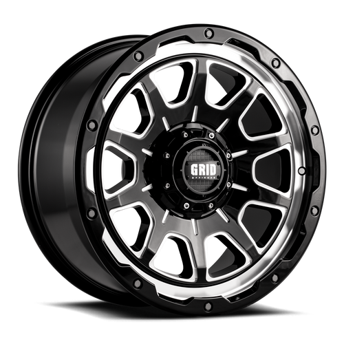 Grid Gd15 Wheels Rims 20x9 5x150 Gloss Black Milled 0mm | GD15-20090550M0010