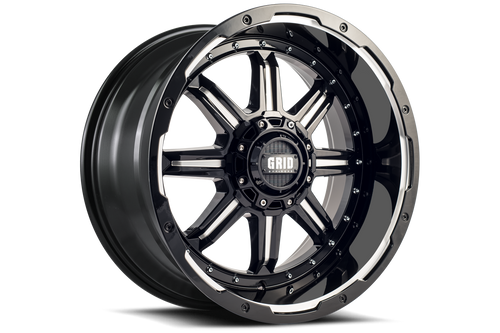 Grid Gd10 Wheels Rims 17x9 5x127 5x139.7 Gloss Black Milled -12mm | GD10-17090052M-187
