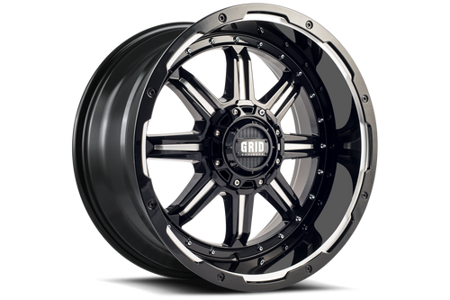 Grid Gd10 Wheels Rims 18x9 5x150 Gloss Black Milled -12mm | GD10-18090550M-110
