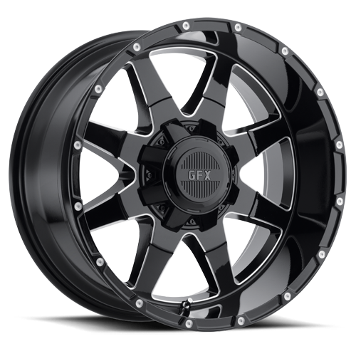 DOORBUSTER PRICING! - G-Fx Tr12 Wheel 17x9 5x135 & 5x139.7 Gloss Black Milled 12mm | T12 790-5019-12 GBM