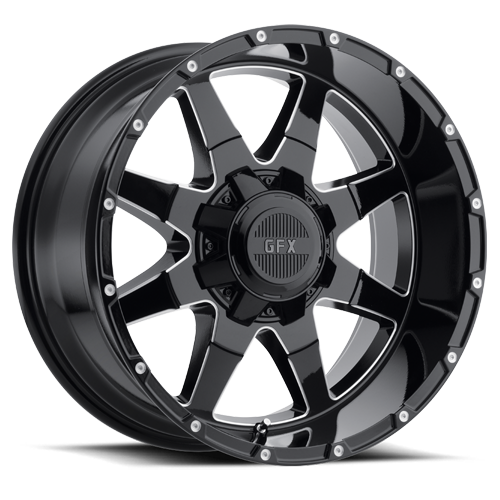DOORBUSTER PRICING! - G-Fx Tr12 Wheel 20x9 8x165.1 Gloss Black Milled 12mm | T12 290-8165-12 GBM