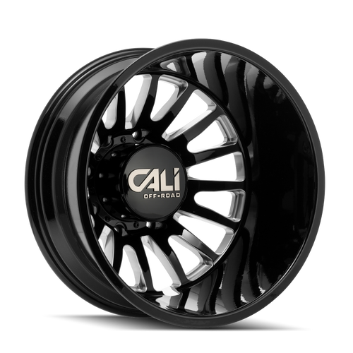 Cali Off-Road Dually Summit  Wheels Rims 20x8.25 8x210 Gloss Black Milled -192mm