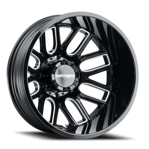 DOORBUSTER PRICING! - Mayhem Cogent Dually Wheel 22x8.25 8x200 Gloss Black Milled -232mm | 8107D-22877BMR232