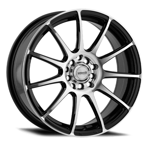 Maxxim 44B Champ Wheels Rims 17x7 4x100 4x108 Black Machined 40mm | 44B-CP77D0840M