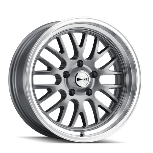 Ridler 607 Wheels Rims 18x8 5x114.3 Gloss Grey Machined 0mm | 607-8865G