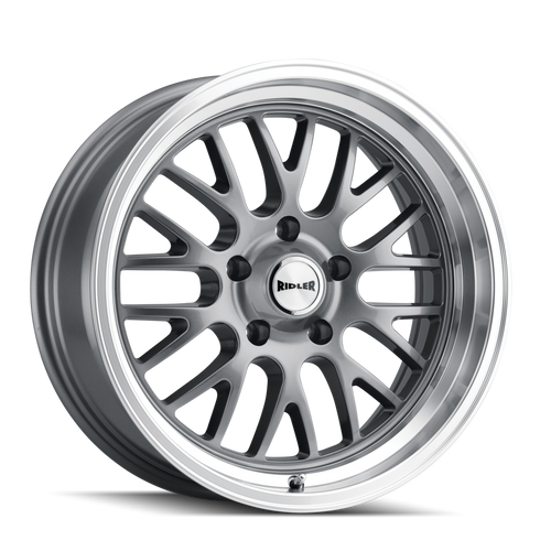 Ridler 607 Wheels Rims 18x8 5x114.3 Gloss Grey Machined 0mm | 607-8865G