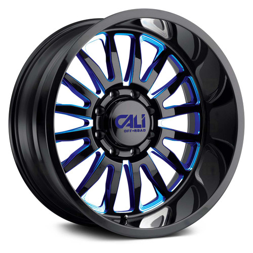 Cali Off-Road Summit Wheels Rims 20x10 5x127 Gloss Black Milled W/ Prism Blue Tint -25mm | 9110-2173BTB