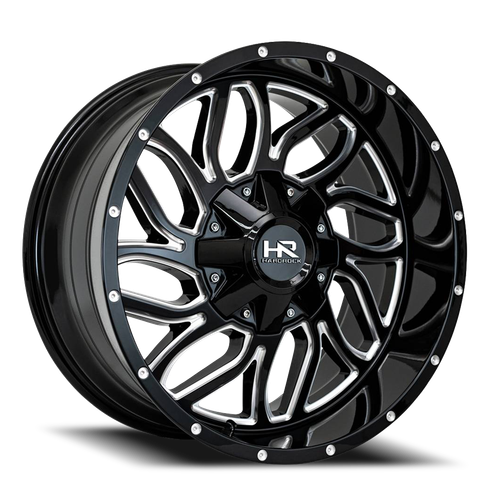 Hardrock Offroad Destroyer Wheel 20x12 6x135 & 6x139.7 Gloss Black Milled -51mm | H707-201237151GBM