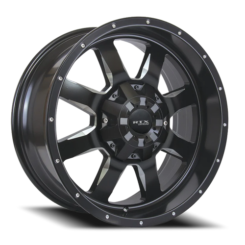 DOORBUSTER PRICING! - Rtx Ridgeline Wheel 18x9 8x170 Satin Black Milled 15mm | 81691