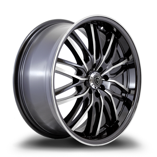 White Diamond® W3108 Wheels Rims 17x7.5 5x100 5x4.5 (5x114.3) Black Machined 35 | 310817751010011435BP
