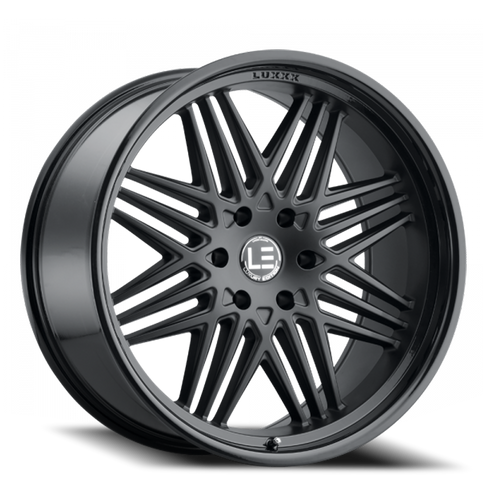 Lux Le 4 Wheel 22x10.5 5x127 Matte Black w/ Gloss Black Lip 20mm | LUXLE4221055127+20D-A5